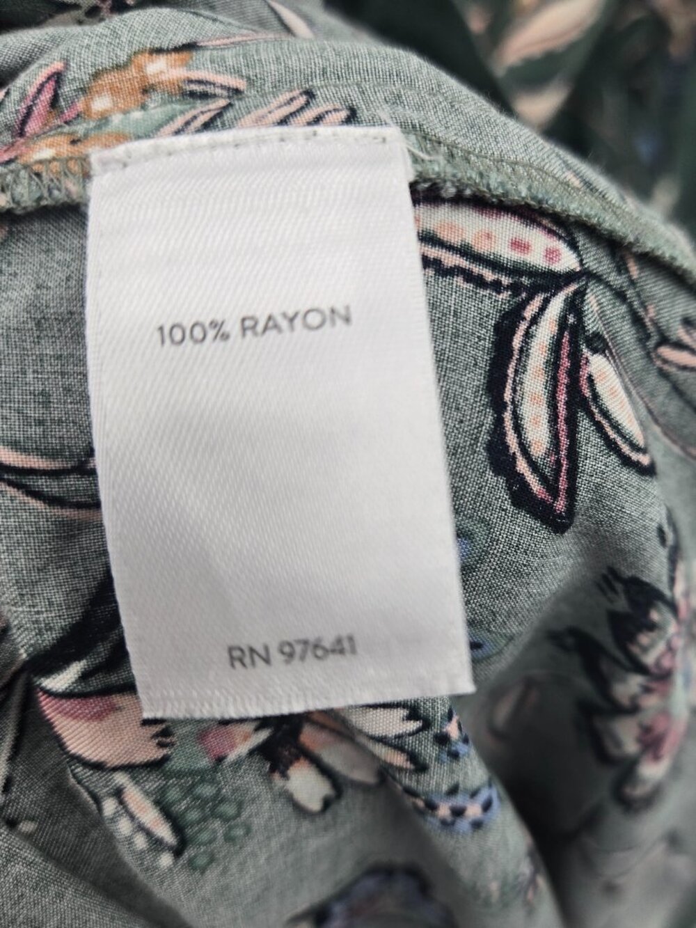 J. Jill Green Floral Pintuck Shirt Dress Rayon Size 3x - Picture 10 of 13